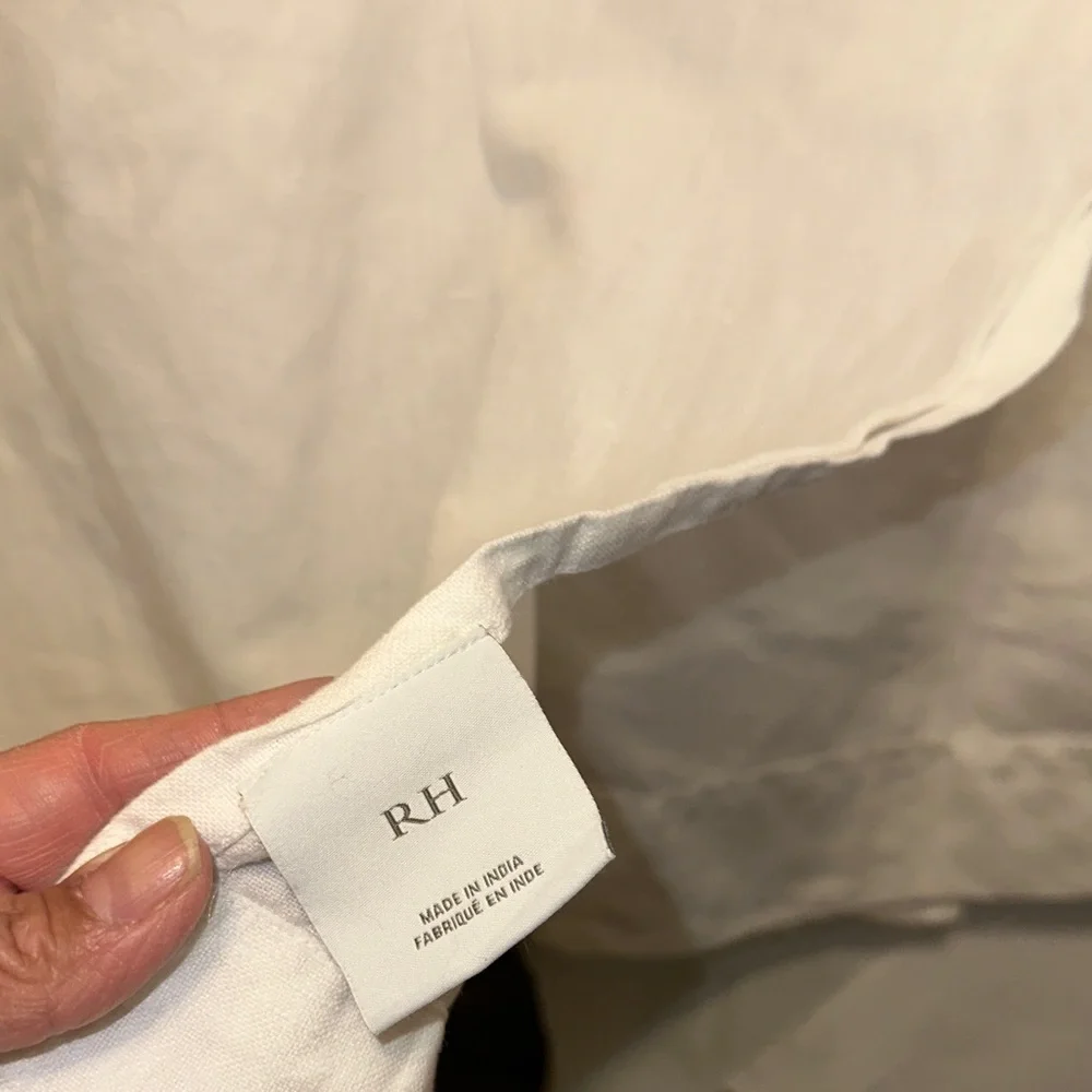 RH White 96’ Linen Blend Curtains-3 Panels